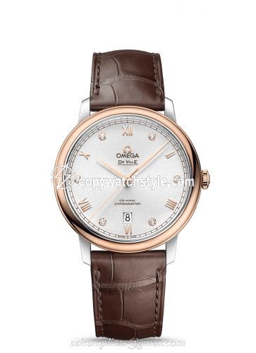 Omega De Ville Prestige Co-Axial 39.5 Stainless Steel / Red Gold / Silver Sunburst 424.23.40.20.52.001