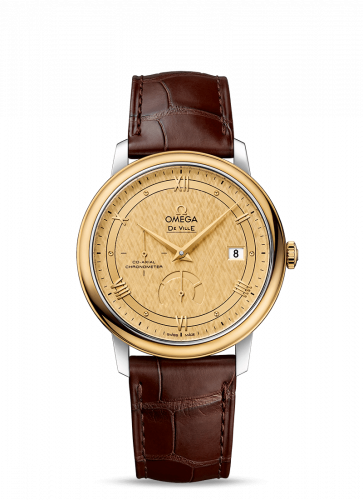 Omega De Ville Prestige Co-Axial 39.5 Power Reserve Stainless Steel / Yellow Gold / Vintage Champagne Silk 424.23.40.21.08.001