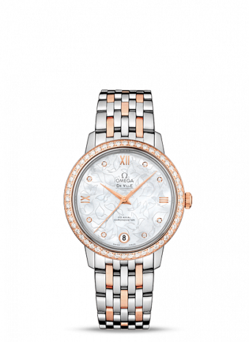 Omega De Ville Prestige Co-Axial 32.7 Stainless Steel / Red Gold / MOP Butterfly / Diamond / Bracelet 424.25.33.20.55.003