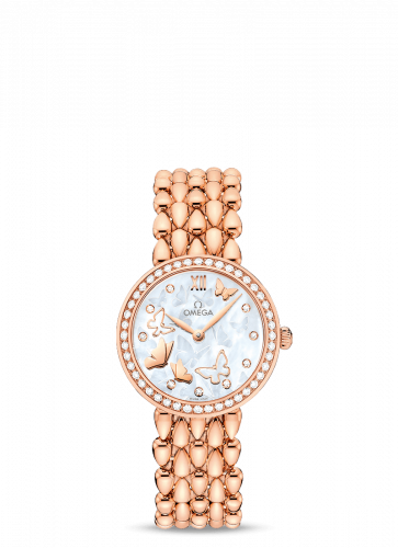 Omega De Ville Prestige Dewdrop Quartz 27.4 Red Gold / Diamond / Butterfly / Bracelet 424.55.27.60.55.003 Omega De Ville Prestige Dewdrop Quartz 27.4 Red Gold / Diamond / Butterfly / Bracelet 424.55.27.60.55.003