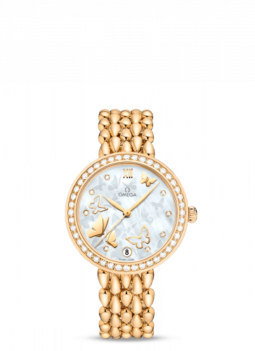 Omega De Ville Prestige Dewdrop Co-Axial 32.7 Yellow Gold / MOP Butterfly / Diamond / Bracelet 424.55.33.20.55.008 Omega De Ville Prestige Dewdrop Co-Axial 32.7 Yellow Gold / MOP Butterfly / Diamond / Bracelet 424.55.33.20.55.008