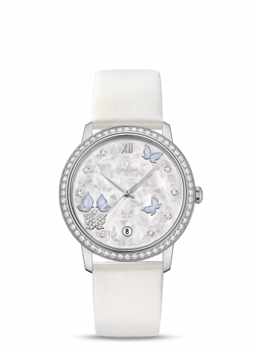 Omega De Ville Prestige Co-Axial 36.8 White Gold / MOP Butterfly / Diamond 424.57.37.20.55.002 Omega De Ville Prestige Co-Axial 36.8 White Gold / MOP Butterfly / Diamond 424.57.37.20.55.002