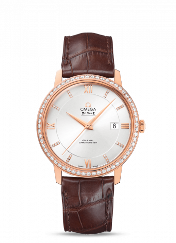 Omega De Ville Prestige Co-Axial 39.5 Red Gold / Silver / Diamond 424.58.40.20.52.002 Omega De Ville Prestige Co-Axial 39.5 Red Gold / Silver / Diamond 424.58.40.20.52.002
