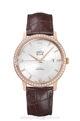 Omega De Ville Prestige Co-Axial 39.5 Red Gold / Diamond / Silver Diamond 424.58.40.20.52.003 Omega De Ville Prestige Co-Axial 39.5 Red Gold / Diamond / Silver Diamond 424.58.40.20.52.003
