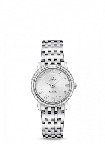 Omega De Ville Prestige Quartz 27.4 Stainless Steel / Diamond / Silver / Bracelet 424.15.27.60.52.001 Omega De Ville Prestige Quartz 27.4 Stainless Steel / Diamond / Silver / Bracelet 424.15.27.60.52.001