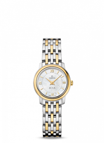 Omega De Ville Prestige Quartz Ladies 24.5 Stainless Steel / Yellow Gold / MOP / Bracelet 424.20.24.60.05.001