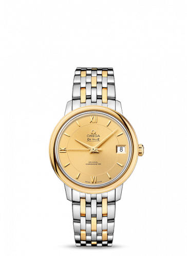 Omega De Ville Prestige Co-Axial 32.7 Stainless Steel / Yellow Gold / Champagne / Bracelet 424.20.33.20.08.001 Omega De Ville Prestige Co-Axial 32.7 Stainless Steel / Yellow Gold / Champagne / Bracelet 424.20.33.20.08.001