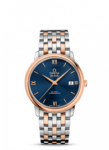 Omega De Ville Prestige Co-Axial 36.8 Stainless Steel / Red Gold / Blue / Bracelet 424.20.37.20.03.002