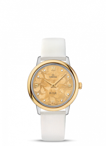 Omega De Ville Prestige Quartz 32.7 Stainless Steel / Yellow Gold / Champagne Butterfly 424.22.33.60.58.001 Omega De Ville Prestige Quartz 32.7 Stainless Steel / Yellow Gold / Champagne Butterfly 424.22.33.60.58.001