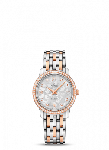 Omega De Ville Prestige Quartz 27.4 Stainless Steel / Red Gold / MOP Butterfly / Bracelet 424.25.27.60.52.001 Omega De Ville Prestige Quartz 27.4 Stainless Steel / Red Gold / MOP Butterfly / Bracelet 424.25.27.60.52.001