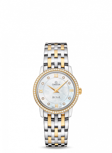 Omega De Ville Prestige Quartz 27.4 Stainless Steel / Yellow Gold / Diamond / Diamond MOP 424.25.27.60.55.001 Omega De Ville Prestige Quartz 27.4 Stainless Steel / Yellow Gold / Diamond / Diamond MOP 424.25.27.60.55.001