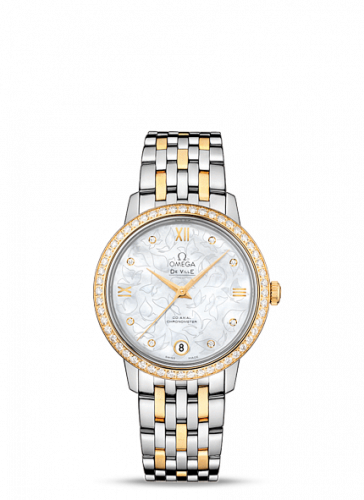 Omega De Ville Prestige Co-Axial 32.7 Stainless Steel / Yellow Gold / MOP Butterfly / Diamond / Bracelet 424.25.33.20.55.004