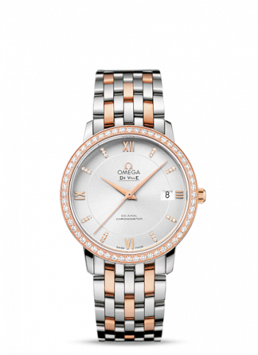 Omega De Ville Prestige Co-Axial 36.8 Stainless Steel / Red Gold / Silver / Diamond / Bracelet 424.25.37.20.52.001 Omega De Ville Prestige Co-Axial 36.8 Stainless Steel / Red Gold / Silver / Diamond / Bracelet 424.25.37.20.52.001