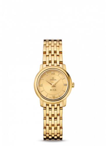 Omega De Ville Prestige Quartz 24.4 Yellow Gold / Champagne / Bracelet 424.50.24.60.08.001 Omega De Ville Prestige Quartz 24.4 Yellow Gold / Champagne / Bracelet 424.50.24.60.08.001