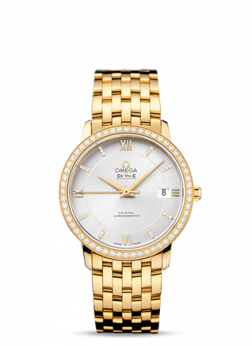 Omega De Ville Prestige Co-Axial 36.8 Yellow Gold / Silver / Diamond / Bracelet 424.55.37.20.52.002 Omega De Ville Prestige Co-Axial 36.8 Yellow Gold / Silver / Diamond / Bracelet 424.55.37.20.52.002