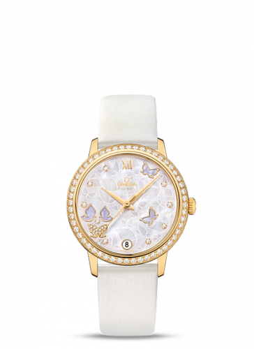 Omega De Ville Prestige Co-Axial 32.7 Yellow Gold / MOP Butterfly Diamond 424.57.33.20.55.003 Omega De Ville Prestige Co-Axial 32.7 Yellow Gold / MOP Butterfly Diamond 424.57.33.20.55.003