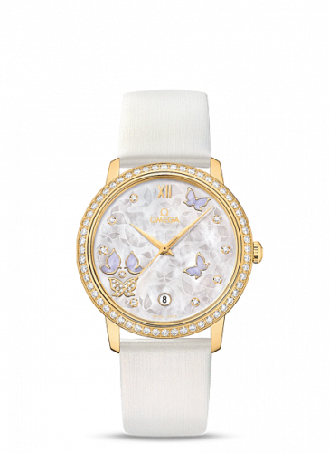 Omega De Ville Prestige Co-Axial 36.8 Yellow Gold / MOP Butterfly / Diamond 424.57.37.20.55.001