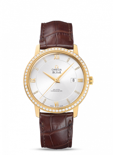 Omega De Ville Prestige Co-Axial 39.5 Yellow Gold / Silver / Diamond 424.58.40.20.52.001 Omega De Ville Prestige Co-Axial 39.5 Yellow Gold / Silver / Diamond 424.58.40.20.52.001
