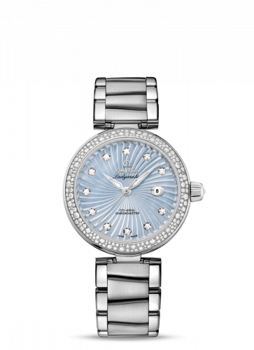 Omega LadyMatic Co-Axial 34 Stainless Steel / Diamond / Blue MOP / Bracelet 425.35.34.20.57.002 Omega LadyMatic Co-Axial 34 Stainless Steel / Diamond / Blue MOP / Bracelet 425.35.34.20.57.002