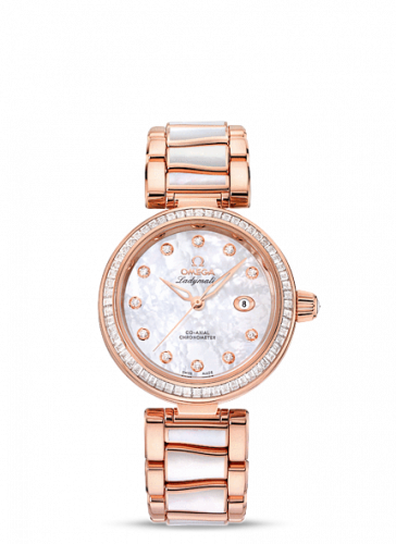 Omega LadyMatic Co-Axial 34 Sedna Gold Baguette / MOP / MOP Bracelet 425.65.34.20.55.007