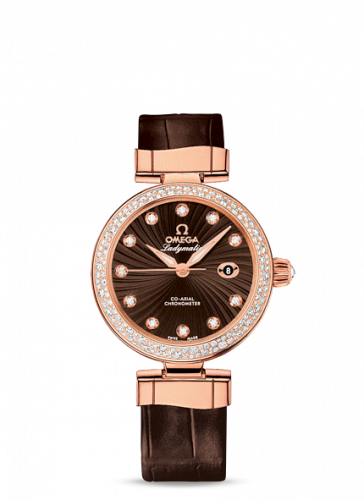 Omega LadyMatic Co-Axial 34 Red Gold / Diamond / Brown 425.68.34.20.63.001 Omega LadyMatic Co-Axial 34 Red Gold / Diamond / Brown 425.68.34.20.63.001