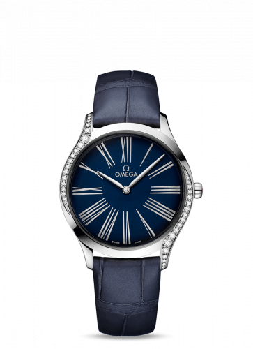 Omega De Ville Tresor 36 Stainless Steel / Blue - Roman / Alligator 428.18.36.60.03.001