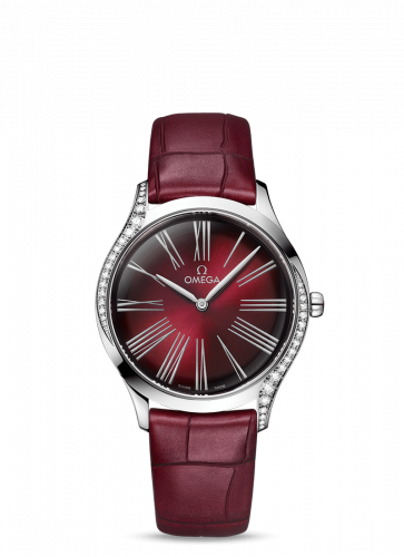 Omega De Ville Tresor 36 Stainless Steel / Red - Roman / Alligator 428.18.36.60.11.001 Omega De Ville Tresor 36 Stainless Steel / Red - Roman / Alligator 428.18.36.60.11.001
