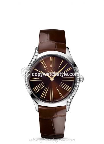Omega De Ville Tresor 36 Stainless Steel / Brown - Roman / Alligator 428.18.36.60.13.001