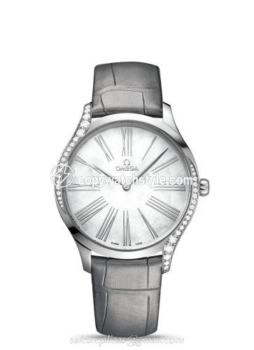 Omega De Ville Tresor 39 Stainless Steel / MOP - Roman / Alligator 428.18.39.60.05.001