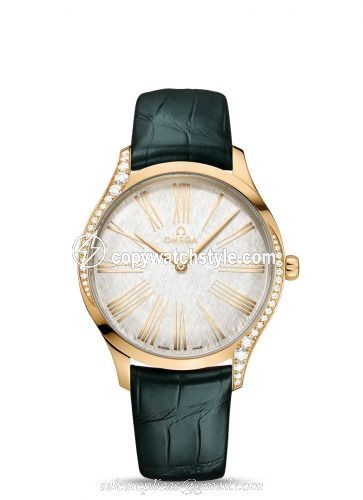 Omega De Ville Tresor 39 Moonshine Gold / Silver Silk / Alligator 428.58.39.60.02.001