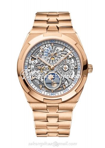 Vacheron Constantin Overseas Ultra-Thin Perpetual Calendar Pink Gold / Skeleton / Bracelet 4300V/120R-B547 Vacheron Constantin Overseas Ultra-Thin Perpetual Calendar Pink Gold / Skeleton / Bracelet 4300V/120R-B547