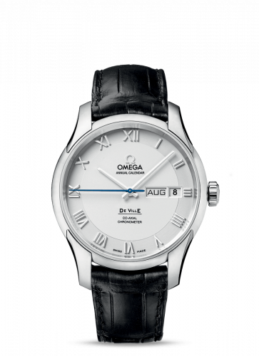 Omega De Ville Co-Axial Annual Calendar Stainless Steel / Silver / Alligator 431.13.41.22.02.001 Omega De Ville Co-Axial Annual Calendar Stainless Steel / Silver / Alligator 431.13.41.22.02.001