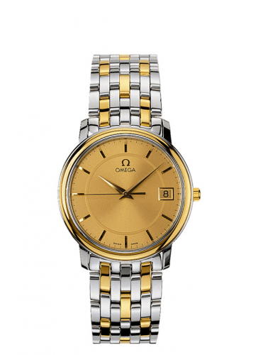 Omega De Ville Prestige Quartz 34.4 Stainless Steel / Yellow Gold / Champagne / Bracelet 4310.11.00 Omega De Ville Prestige Quartz 34.4 Stainless Steel / Yellow Gold / Champagne / Bracelet 4310.11.00
