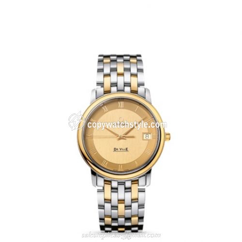 Omega De Ville Prestige Quartz 34.4 Stainless Steel / Yellow Gold / Champagne / Bracelet 4310.12.00 Omega De Ville Prestige Quartz 34.4 Stainless Steel / Yellow Gold / Champagne / Bracelet 4310.12.00
