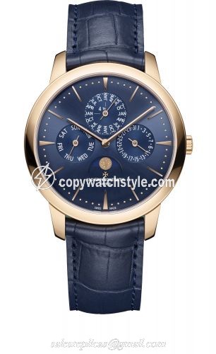 Vacheron Constantin Patrimony Perpetual Calendar Pink Gold / Blue 43175/000R-B519 Vacheron Constantin Patrimony Perpetual Calendar Pink Gold / Blue 43175/000R-B519