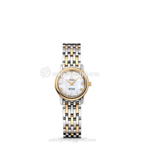 Omega De Ville Prestige Quartz 22 Stainless Steel / Yellow Gold / MOP / Bracelet 4370.71.00 Omega De Ville Prestige Quartz 22 Stainless Steel / Yellow Gold / MOP / Bracelet 4370.71.00