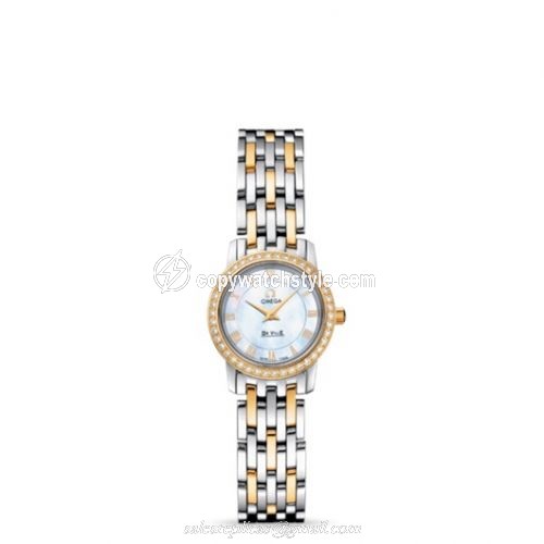 Omega De Ville Prestige Quartz 22 Stainless Steel / Yellow Gold / Diamond / MOP / Bracelet 4375.71.00 Omega De Ville Prestige Quartz 22 Stainless Steel / Yellow Gold / Diamond / MOP / Bracelet 4375.71.00