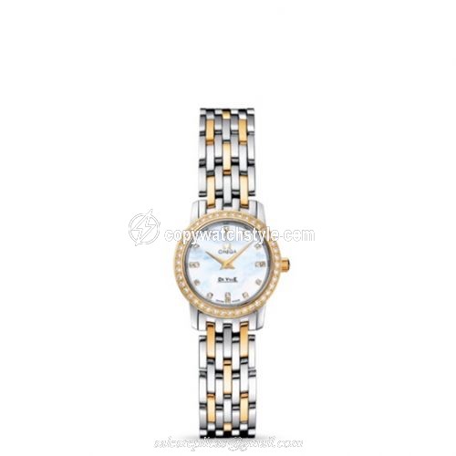Omega De Ville Prestige Quartz 22 Stainless Steel / Yellow Gold / Diamond / MOP / Bracelet 4375.75.00 Omega De Ville Prestige Quartz 22 Stainless Steel / Yellow Gold / Diamond / MOP / Bracelet 4375.75.00