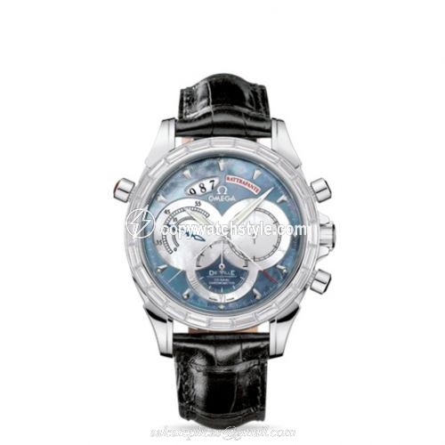 Omega De Ville Co-Axial 41 Chronoscope Rattrapante Platinum Baguette / MOP 4642.72.31