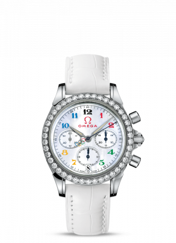 Omega De Ville Co-Axial 35 Chronograph Stainless Steel / Diamond / MOP / Olympic Timeless 4876.70.36 Omega De Ville Co-Axial 35 Chronograph Stainless Steel / Diamond / MOP / Olympic Timeless 4876.70.36
