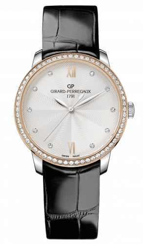 Girard-Perregaux 1966 36mm Stainless Steel / Pink Gold / Diamond / Silver / Alligator 49523D56A171-CB6A Girard-Perregaux 1966 36mm Stainless Steel / Pink Gold / Diamond / Silver / Alligator 49523D56A171-CB6A