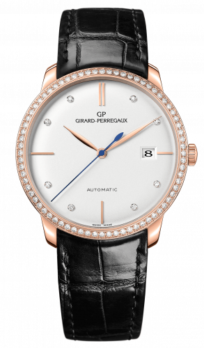 Girard-Perregaux 1966 38 Pink Gold Black / Diamond / Silver / Alligator 49525D52A1A1-BK6A Girard-Perregaux 1966 38 Pink Gold Black / Diamond / Silver / Alligator 49525D52A1A1-BK6A