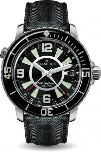 Blancpain Fifty Fathoms GMT Stainless Steel / Black / Canvas 50021-12B30-52B