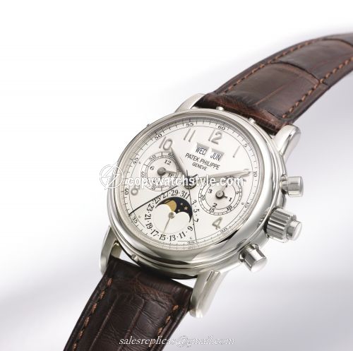 Patek Philippe Perpetual Calendar Split Seconds Chronograph 5004 White Gold / White Arabic 5004G-001 Patek Philippe Perpetual Calendar Split Seconds Chronograph 5004 White Gold / White Arabic 5004G-001