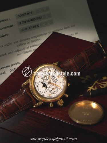 Patek Philippe Perpetual Calendar Split Seconds Chronograph 5004 Rose Gold / Silver Arabic 5004R-001 Patek Philippe Perpetual Calendar Split Seconds Chronograph 5004 Rose Gold / Silver Arabic 5004R-001