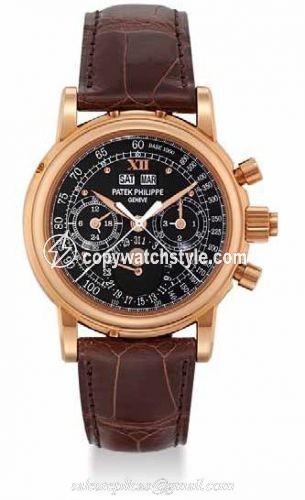 Patek Philippe Perpetual Calendar Split Seconds Chronograph 5004 Rose Gold / Black Roman 5004R_Black Patek Philippe Perpetual Calendar Split Seconds Chronograph 5004 Rose Gold / Black Roman 5004R_Black