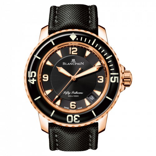 Blancpain Fifty Fathoms Automatique Red Gold / Black / Black Canvas 5015-3630-52
