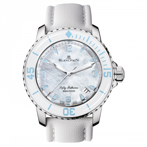 Blancpain Fifty Fathoms Automatique Stainless Steel / White Mother Of Pearl / White Canvas 5015A-1144-52A