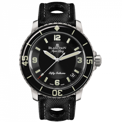 Blancpain Fifty Fathoms Tribute to Fifty Fathoms Aqua Lung / Stainless Steel / Black / Black Canvas 5015C-1130-52B