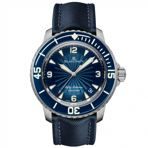 Blancpain Fifty Fathoms Automatique Stainless Steel / Blue / Blue Canvas 5015D-1140-52B